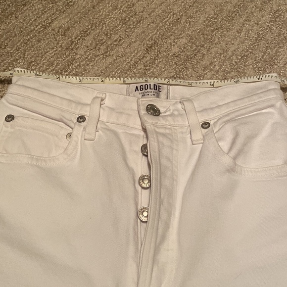 Riley High Rise Straight Crop in Blurred White Jeans size 23 - Picture 3 of 11
